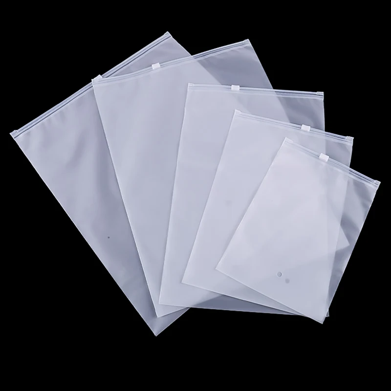 custom printing logo cpe frosted poly bag with zipper resealable matte plastic/frosted slider zip lock packaging bags for pac