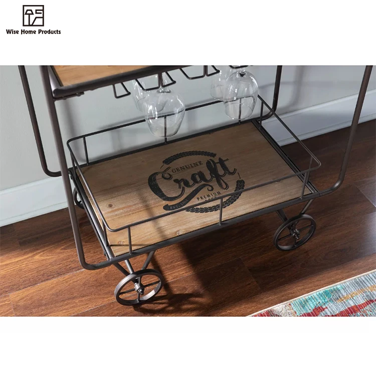 Винтажная тележка для ликера среднего века из латуни с большими колесами