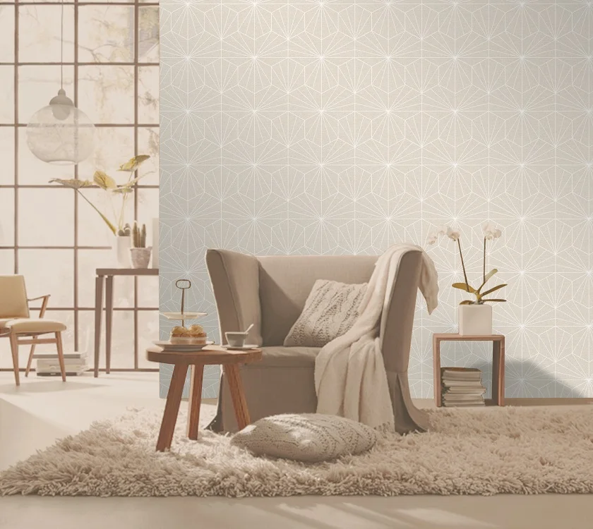 Beautiful Symmetrical Graphic Plain Home Room Wall Paper Wallpaper