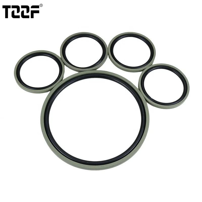 Brown SPGO - PTFE Hydraulic Piston Seal with NBR/FKM O-Ring height 4.2mm