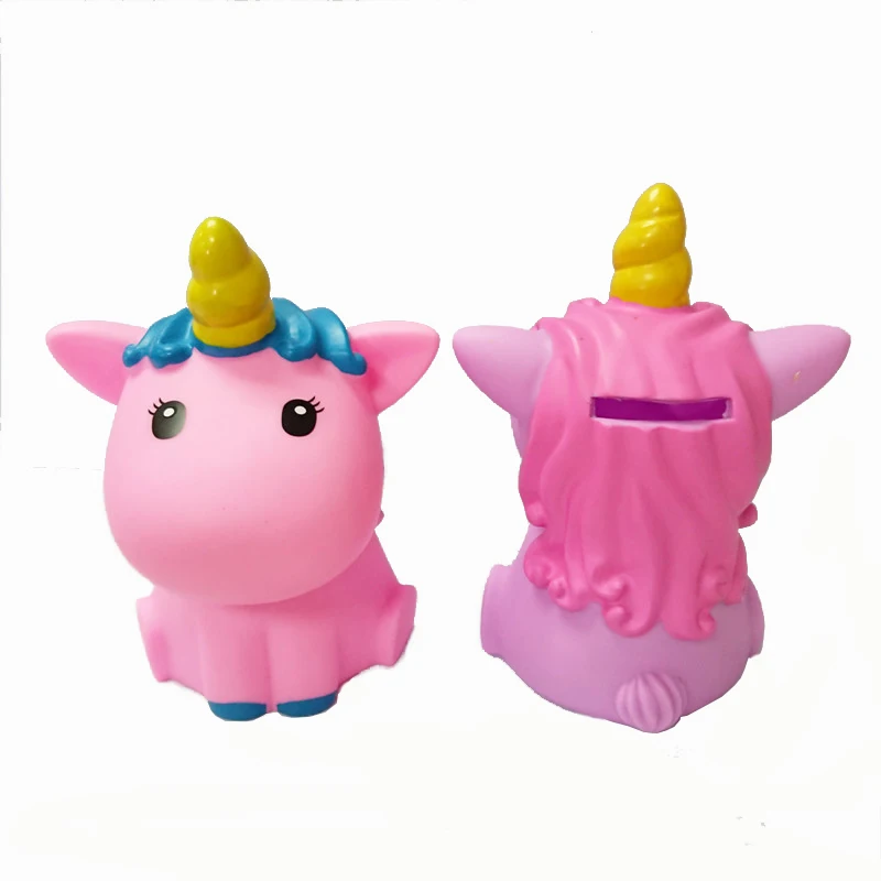 Novelty Custom unicorn Plastic Money Bank Cute 3d Coin Pvc Piggy