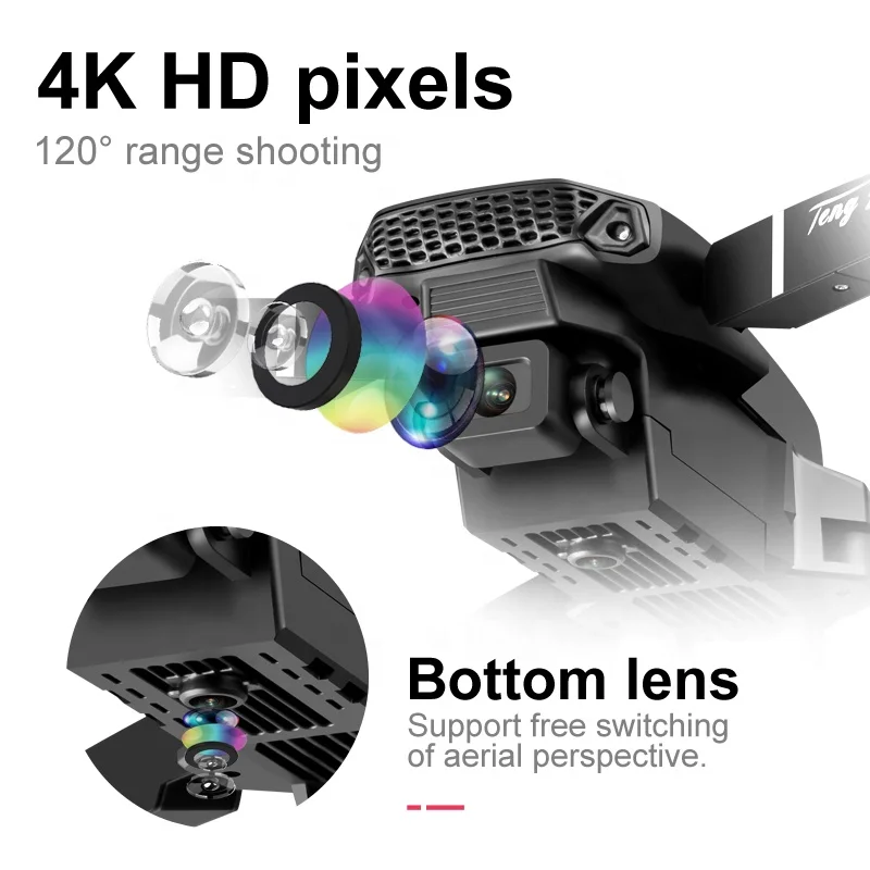  RC Mini Drone Remote Control 4K Quadrocopter Hd Camera Dual Foldable