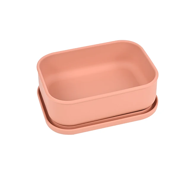 Customize logo BPA Free Food Grade Airtight Seal Meal Prep 3 Section Silicone Bento Lunch Box Food Storage Container  for Kids