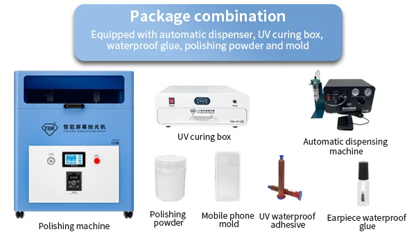 TBK 938 OCA LCD Glass Grinding screen Machine for mobile screen scratch repair 938L polishing machine used refurbishment phone