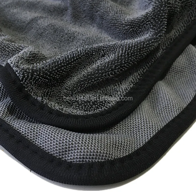700GSM 90x60cm China Wholesale Auto Detailing Car Wash Premium Large Single Side Twist Microfiber Twisted Loop Car Drying Towel