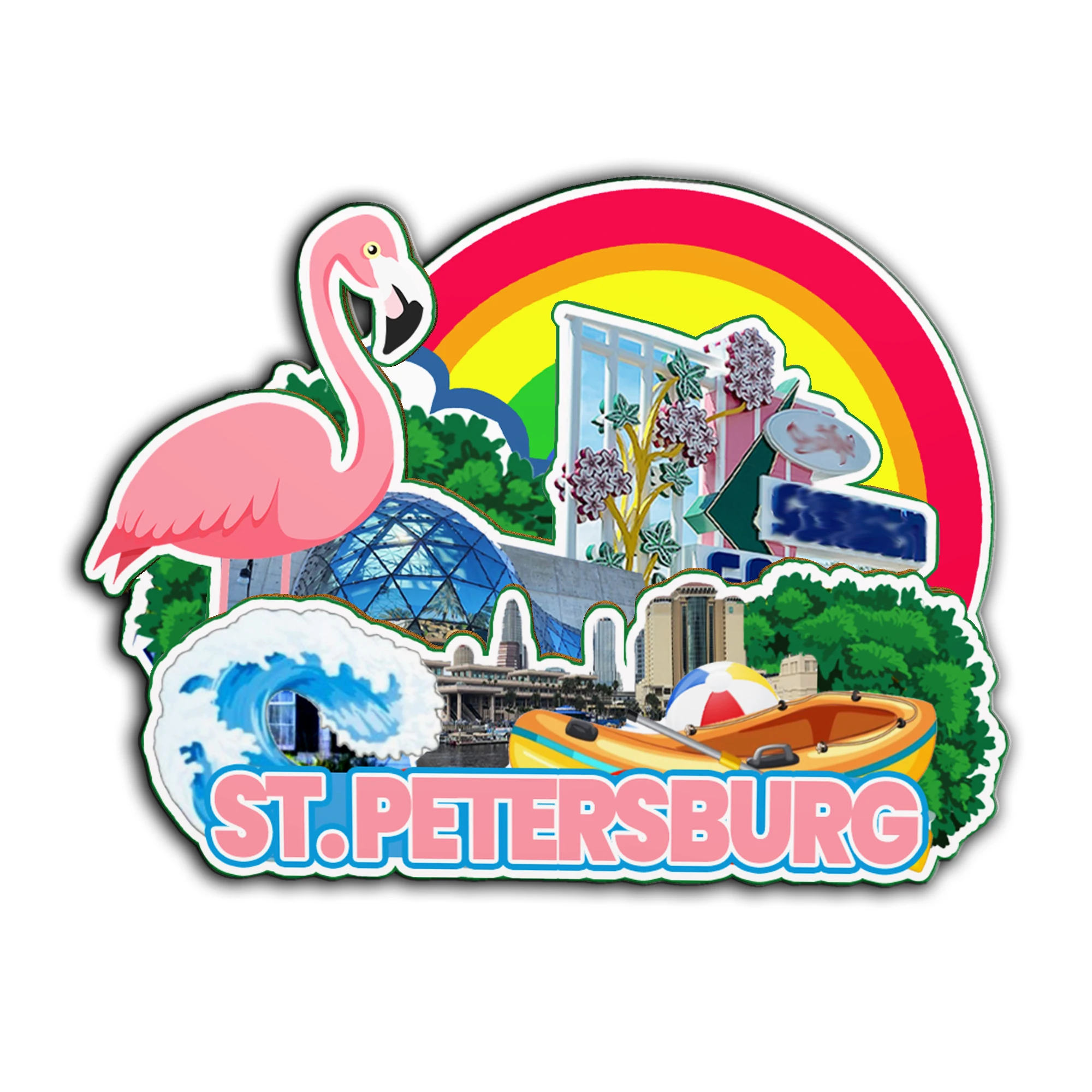 Refrigerator Magnet St. Petersburg Florida USA Fridge Magnet City Travel Souvenirs Gifts 3D Classic Home Crafts