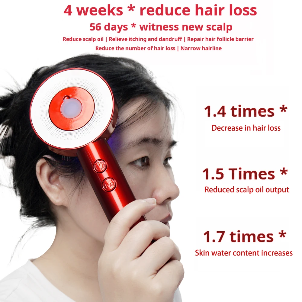 Red Light Hair Scalp Massager Portable Hair Oil Applicator Electric Head Scalp Massage Comb