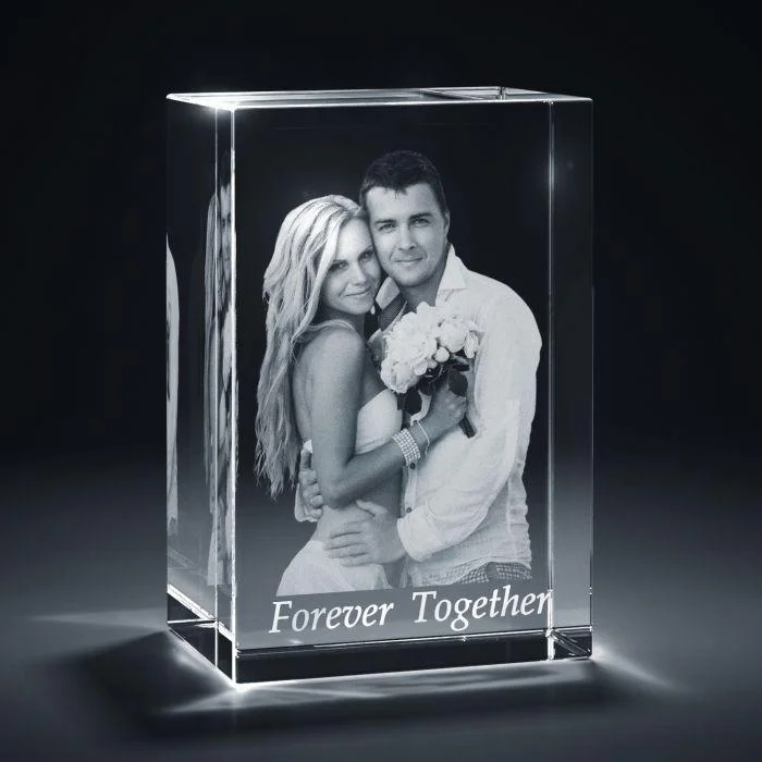 HDW wholesale k9 clear blank crystal cubes custom crystal cube 3d laser engraving Photo frame cube for wedding gifts