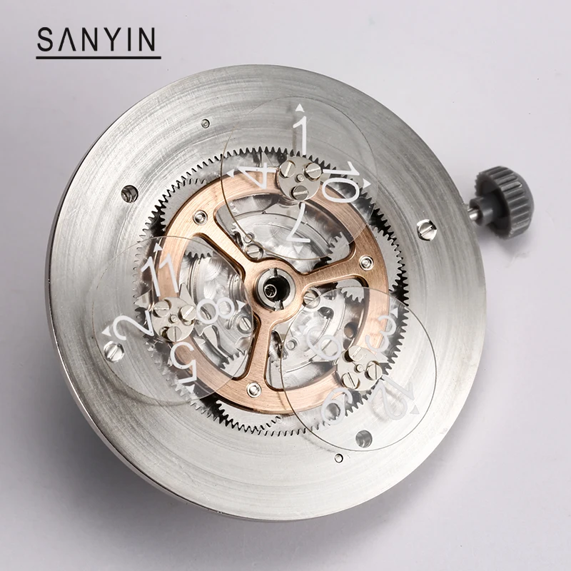 Новинка 2022 г. механические аксессуары SANYIN с самостоятельным дизайном колесо со звездочками механизм часов пользовательским логотипом от
