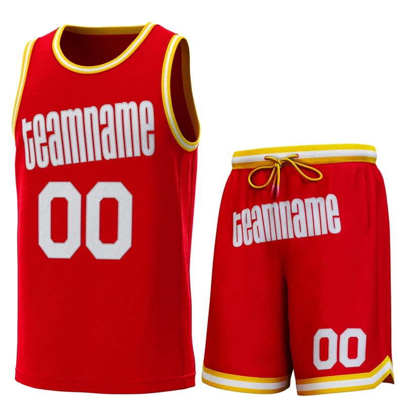 Custom Youth Basketball Wear Printed Reversible Mesh Blank Sublimation Basketball Uniform Kits