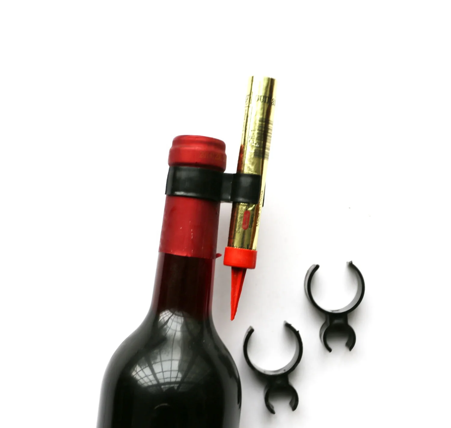 Black double ice fountain candle holder clip for champagne bottle birthday sparkler fireworks