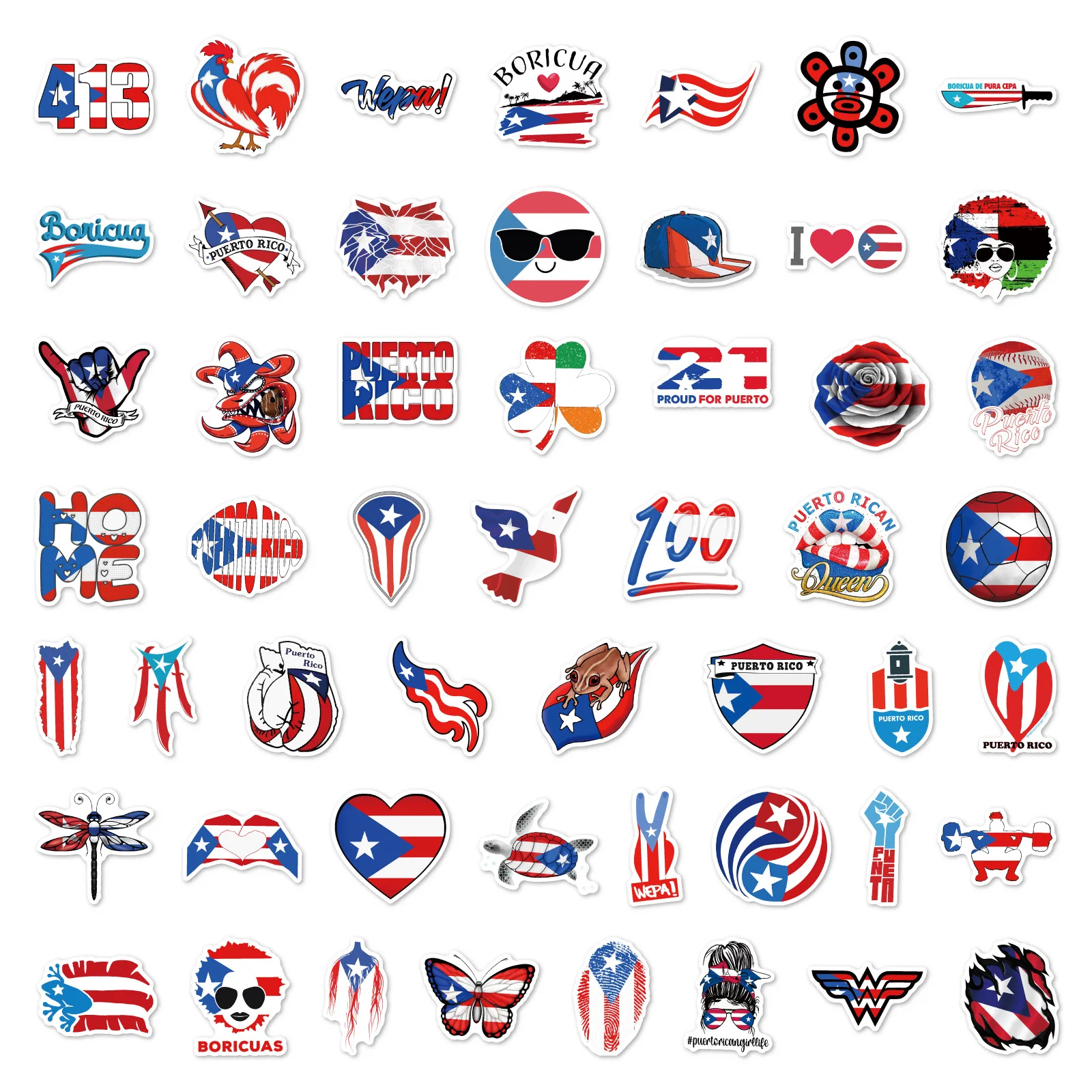 New Puerto Rico series graffiti stickers Cross border luggage stickers
