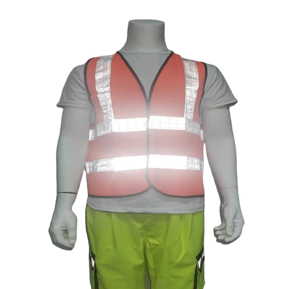 3M Safety Reflective Vest 100GSM PVC Tape CE EN20471 Hi-vis Safety Warning Construction Orange Color Vest