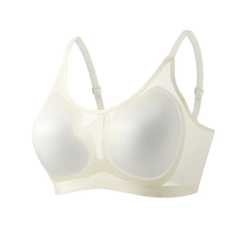 High Elasticity Seamless Soft Support Ultra-Thin Ice Silk Splicing Mesh One Piece Seamless Underwear