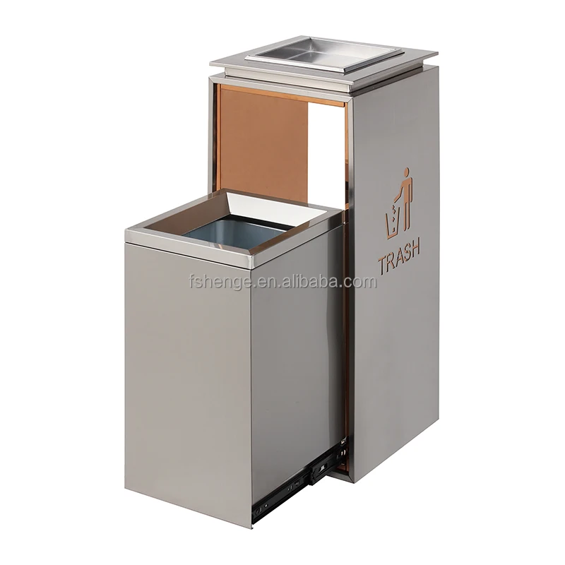 Luxury stainless steel custom gold trash can / kitchen compost bin / waste sorting bin