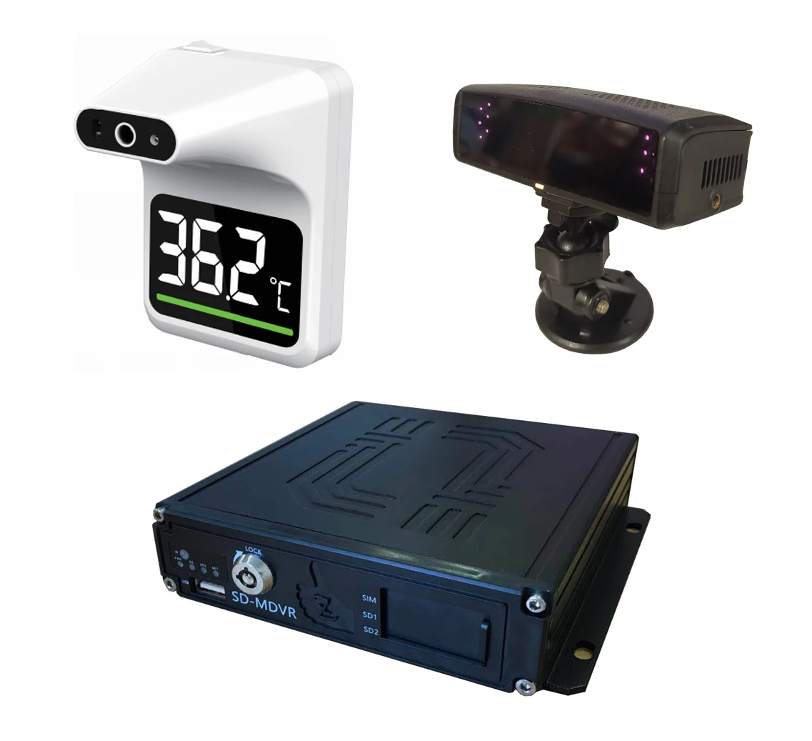 4g driver fatigue monitor system with thermometer yawning/smoking/calling/block/distraction detection for Russia