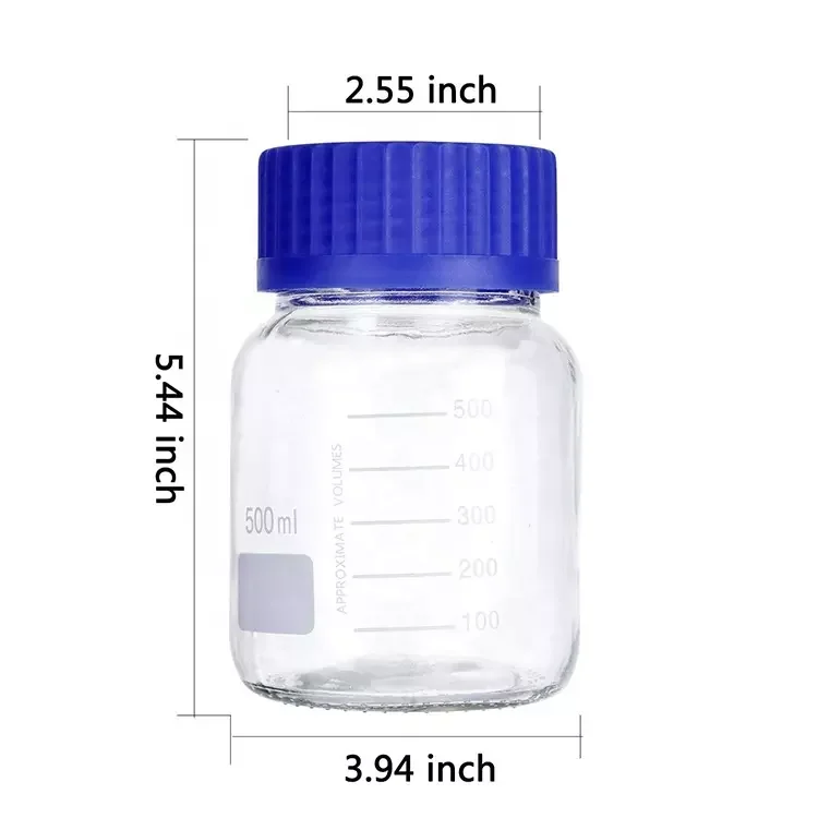 Круглые Бутылки Из Боросиликатного янтарного прозрачного стекла, 25 мл, 50 мл, 100 мл, 250 мл, 500 мл, 1 л, лабораторные реагенты