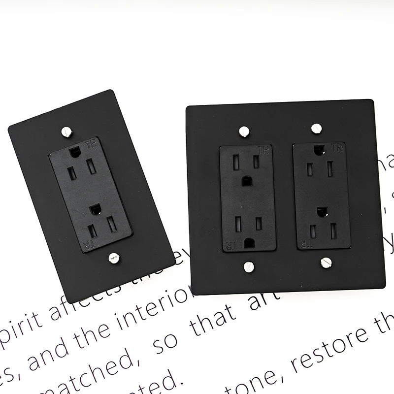 American Standard Black Brass Plate Home Hotel Upscale Sliver Toggle Pull Switch LED Dimmer GFCI 15V USB Socket Type-C CS-0350