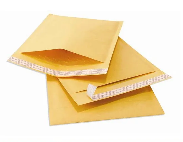 Cheap strong adhesive yellow kraft paper bubble mailer envelope