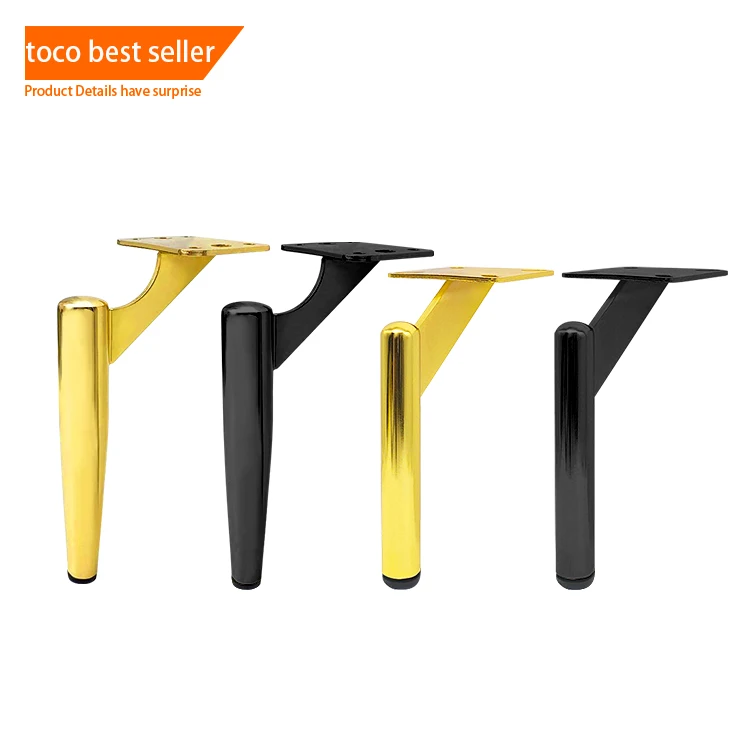 Sofa Triangle Furniture Legs Wholesale Modern Furniture Cone Aluminum Foot Black Golden