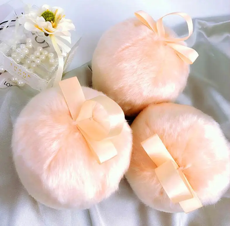 pink cosmetic plush fluffy glitter powder puff private label sponge fast body blushing puff women large body glitter powder puff