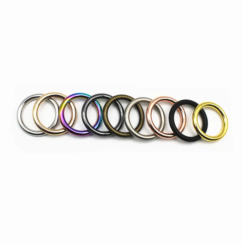 High Polished Strong Round Shape Belt Chain Loop Buckles Bags Hardware Welded Iron Metal O Rings For Pet Collar