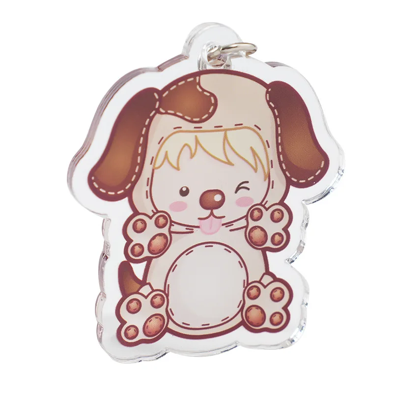 holo glow cute anime shaker acrylic epoxy keychain charms custom