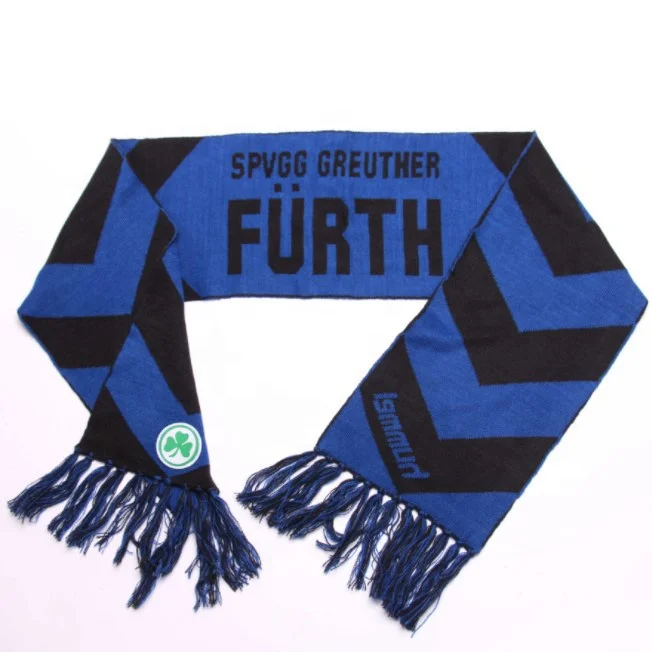 
Promotional Custom Logo Jacquard Acrylic football fan scarf 