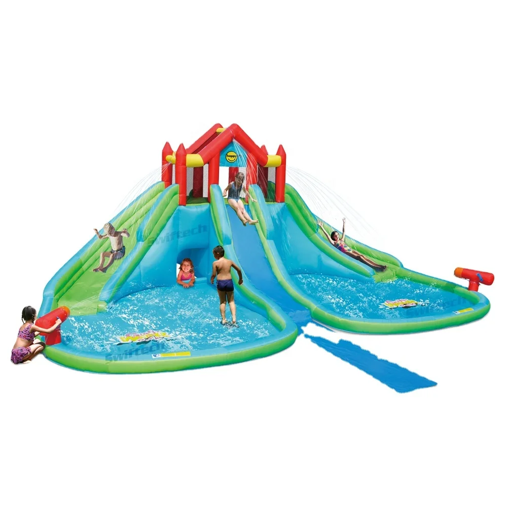 Гигантский аквапарк Happy Hop 9283-Аквапарк брызг, водная горка, надувной большой бассейн и горка для продажи