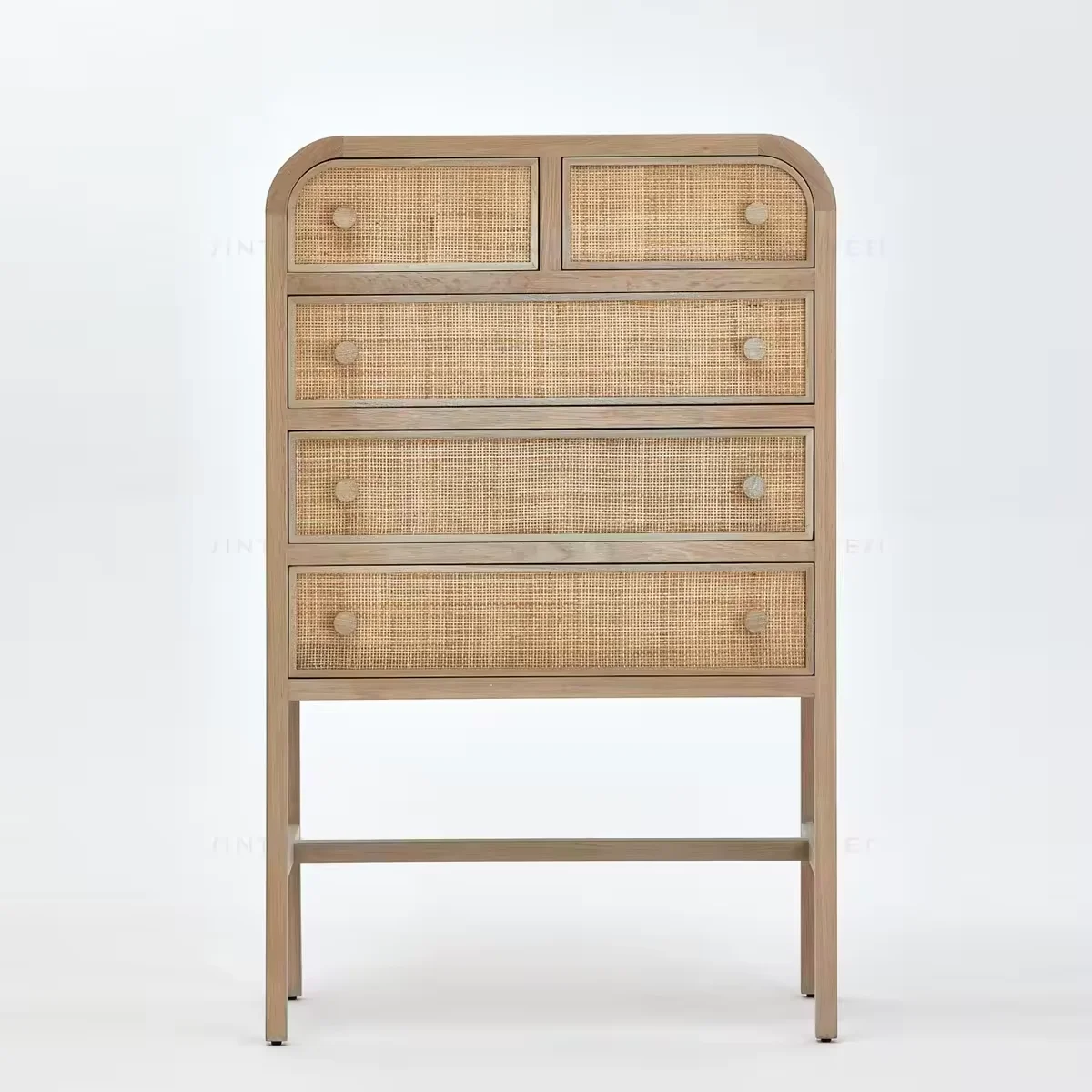 Nordic Wood Sideboard Storage Cabinet Natural Oak Birch Rattan Chest Drawers boho Home Decor Dining Farmhouse Bedroom Living