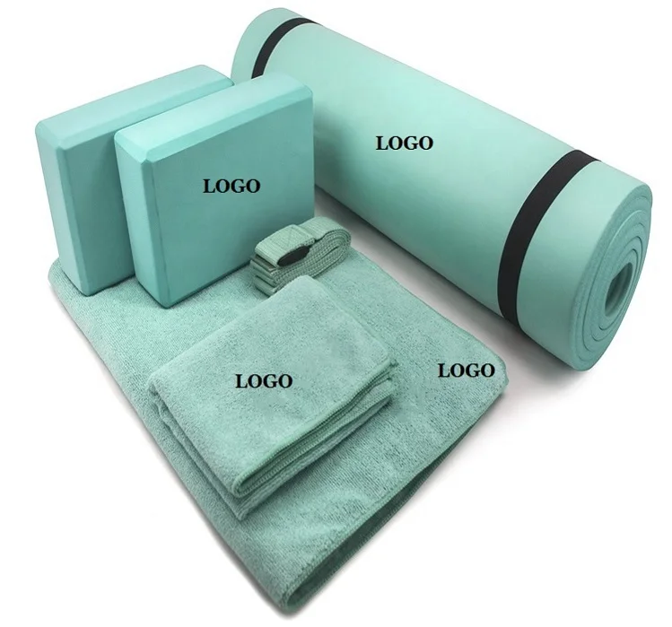 Tking Custom Logo Fitness Eco Yoga Mat Set 6 In 1 Including 1 Nbr Yoga Mat,1 Blocks,1 Towel