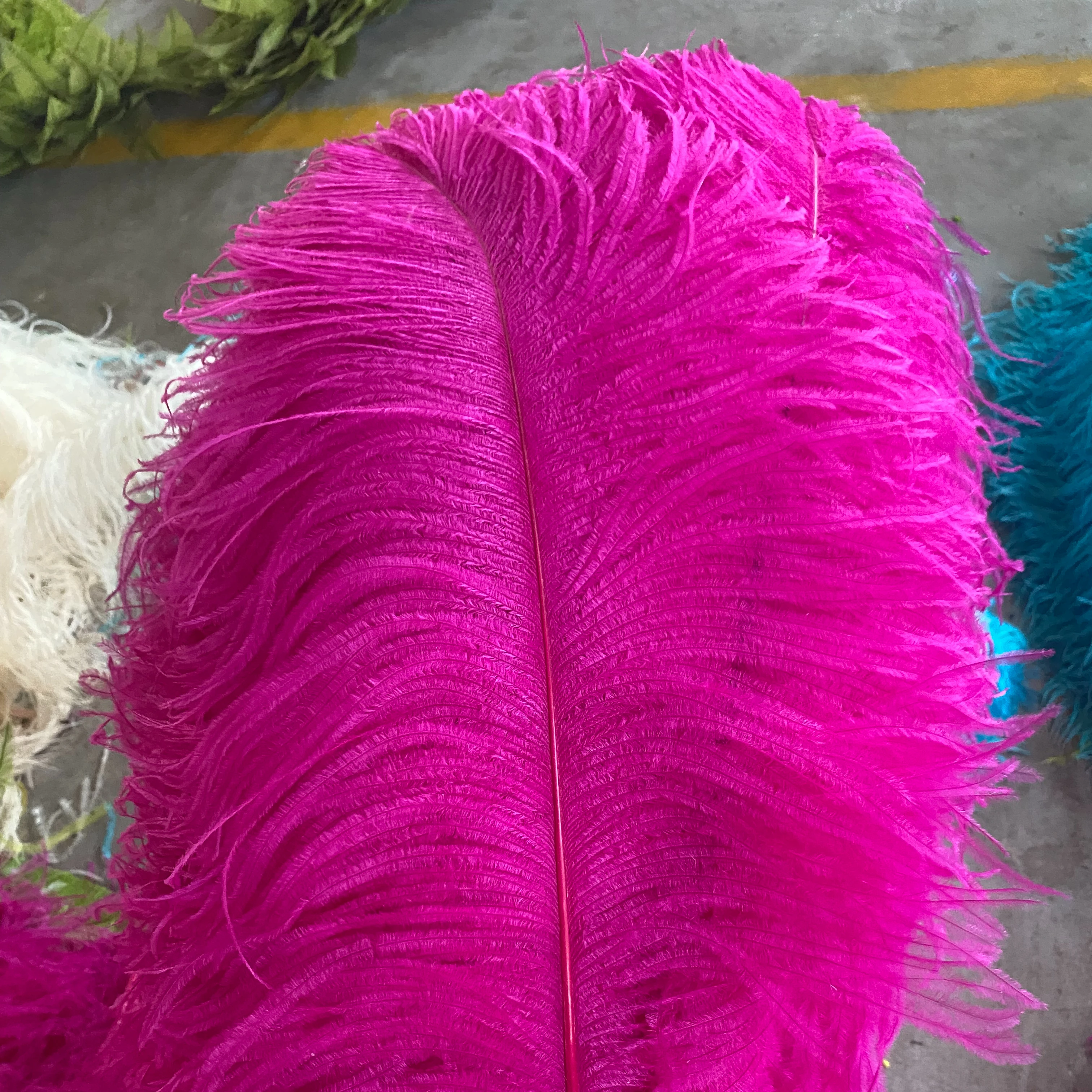 Eco-friendly DIY Bulk Colourful Black green Feather Hot Pink Large Ostrich Feathers For Wedding Centerpieces craft decoration