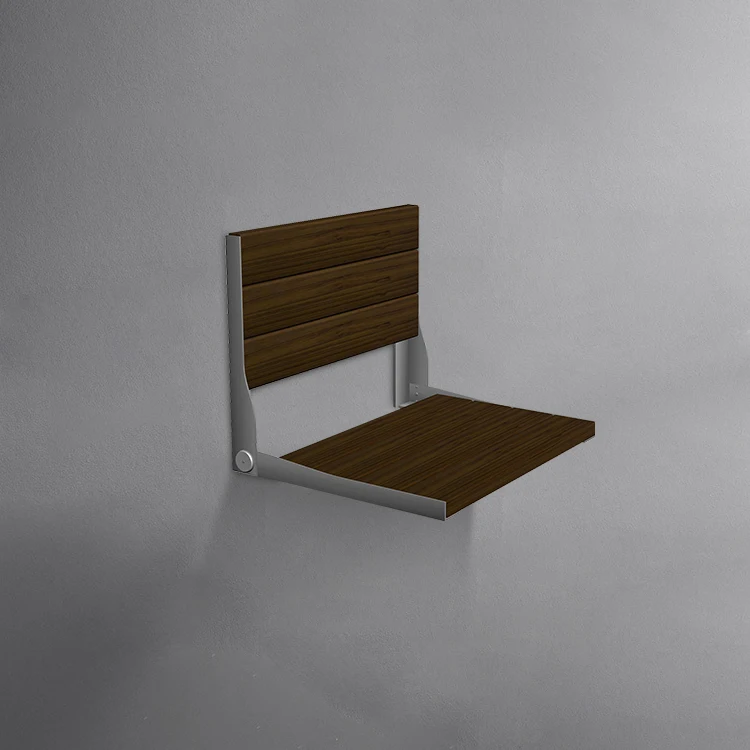 Solid Wood Bathroom Accessories Foldable Elderly Disabled Pregnant Woman Shower Chair Wall Mounted Folding Shower Stool Seat