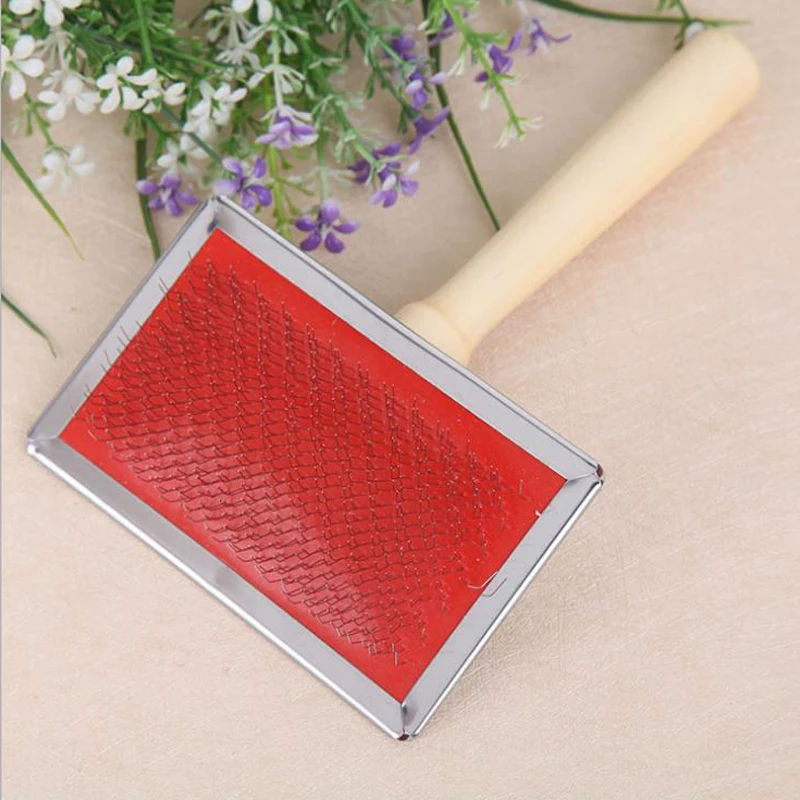 Pet Products Wooden Handle Fur Brush Cleaning Beauty