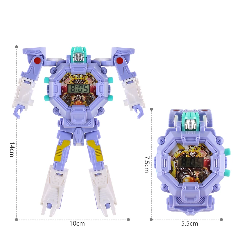 Funny Gift Intelligent Digital Transform Toys Kids Robot Watch Educational Toy Children Toys Acceptbale as Picture 5 Cartons ABS