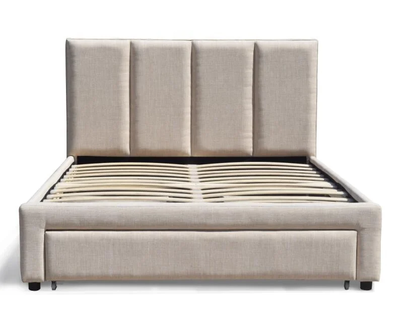 Manufacturer High Quality Velvet Fabric Storage Bed in Double Size with Drawers for Bedroom