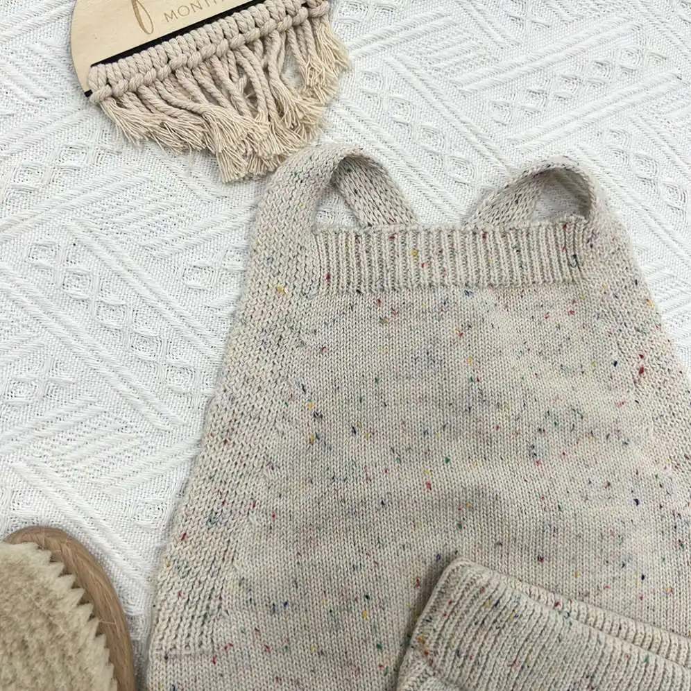 Backless new born 2 piece girls knit outfit babies baby crochet rompers sweater