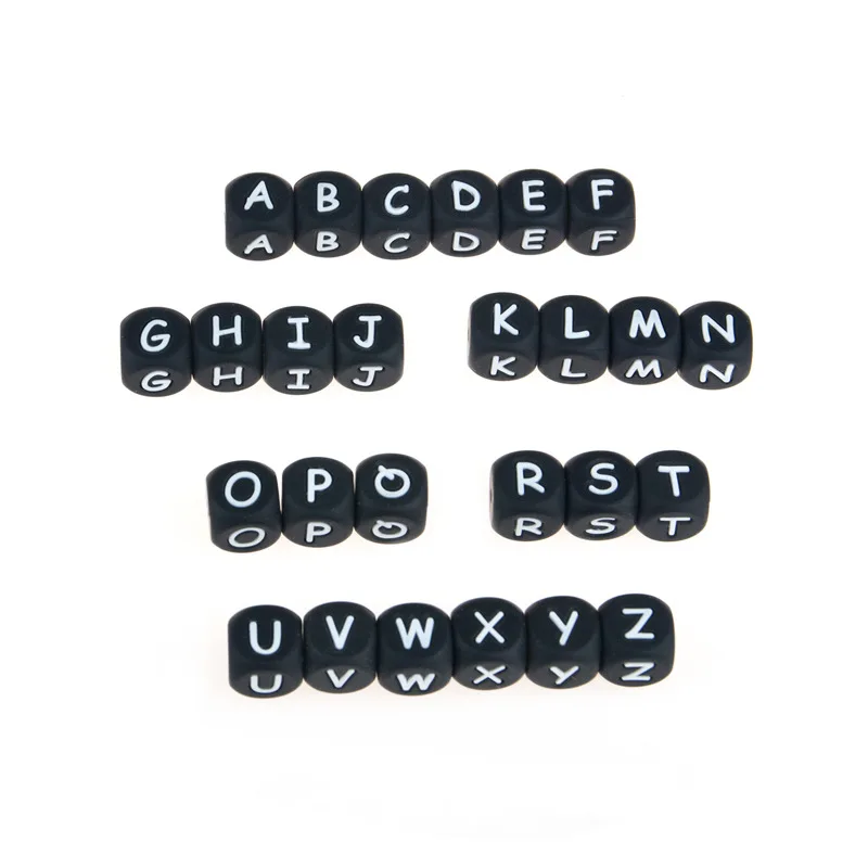 Wholesale Customized Colorful Silicone Letter Beads for DIY Silicone Bead Fashion Alphabet Bracelet Accessories