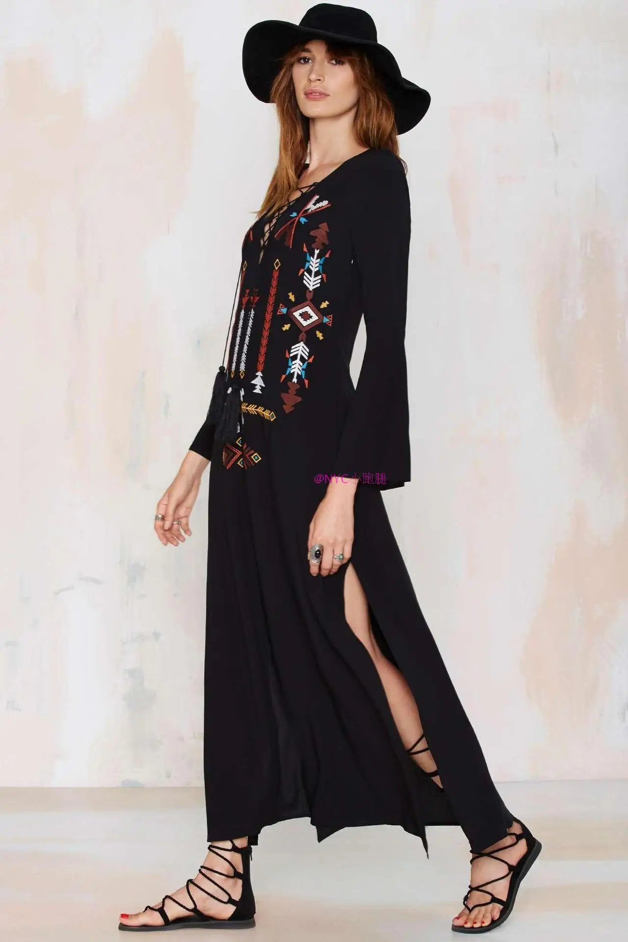 2021New free people этнический стиль хлопок и лен вышивка европейское платье повседневные платья плюс размер женские платья