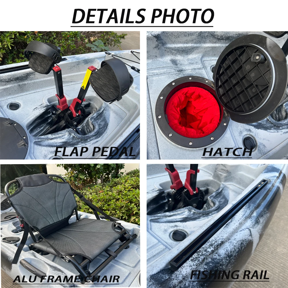 Modular Kayak Factory Custom High Quality Lldpe 2.8m Plastic Foldable Kayak Canoe 2 Section Detachable Kayak