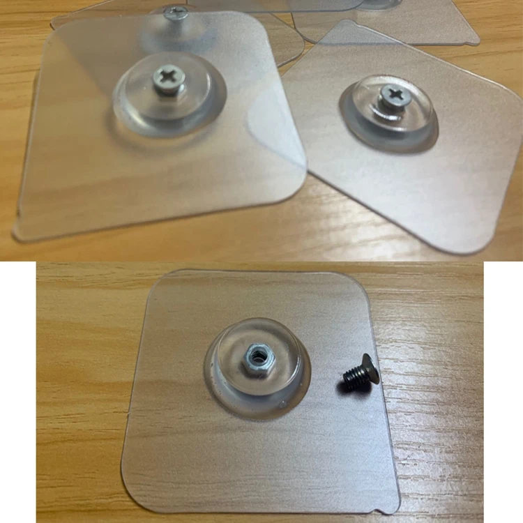 
Transparent Self-adhesive Heavy Duty Traceless Nail-free No Drilling Sticker Sticky Tape Screw for Bathroom Shelves Storage Rack 