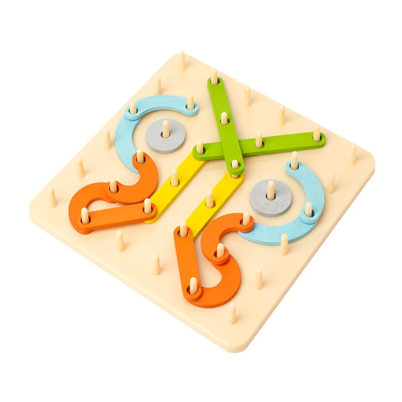 Wooden Montessori geometry math teaching aids pegboard graphic teaching aids puzzle early education wooden puzzle toys