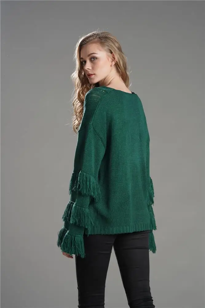 
ins Fashion Fancy Sweaters for Women Amazon Hot Sale Tassel Pullover Women Over sized Thick Sweater Women 