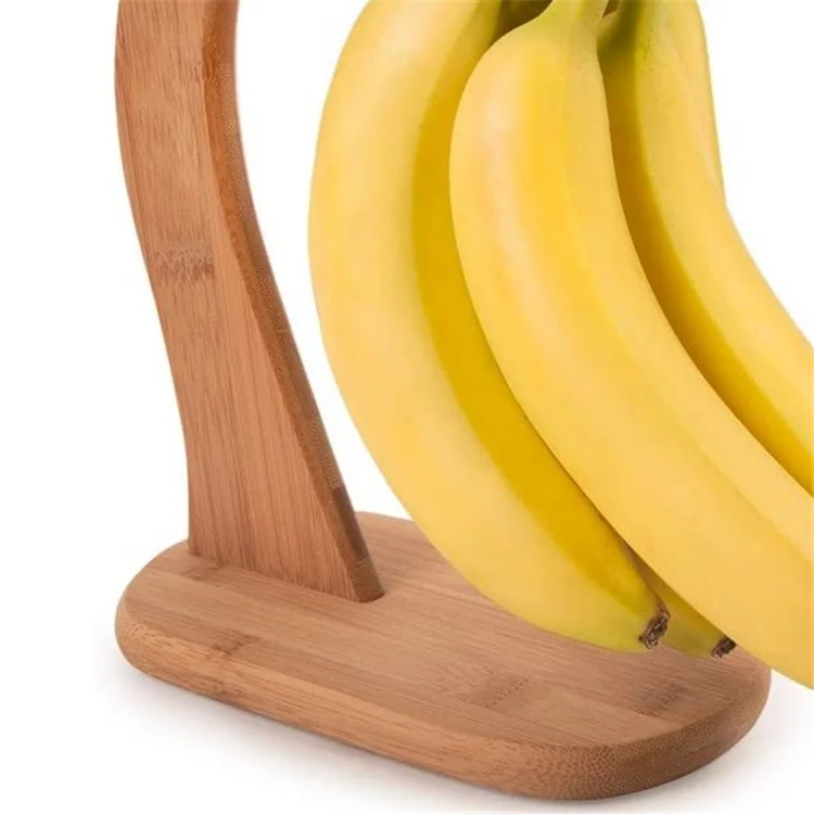 
Wooden banana hanging display stand natural high quality and durable fruit and vegetable display stand 