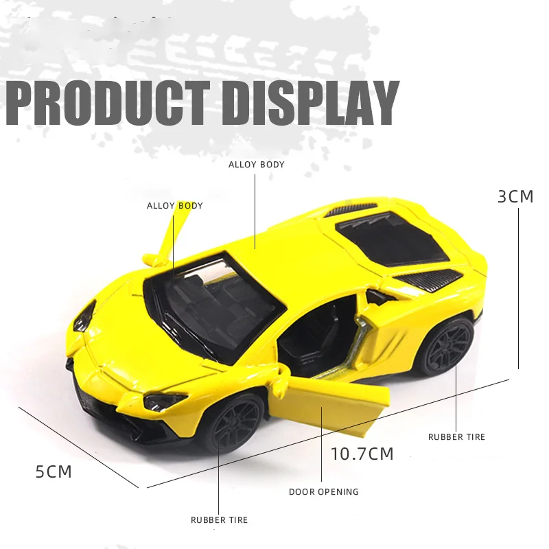 HY 1:43 Alloy Car Toy Custom Die Cast Pull Back Metal Alloy Diecast Toys Model Car Open Door For Kid