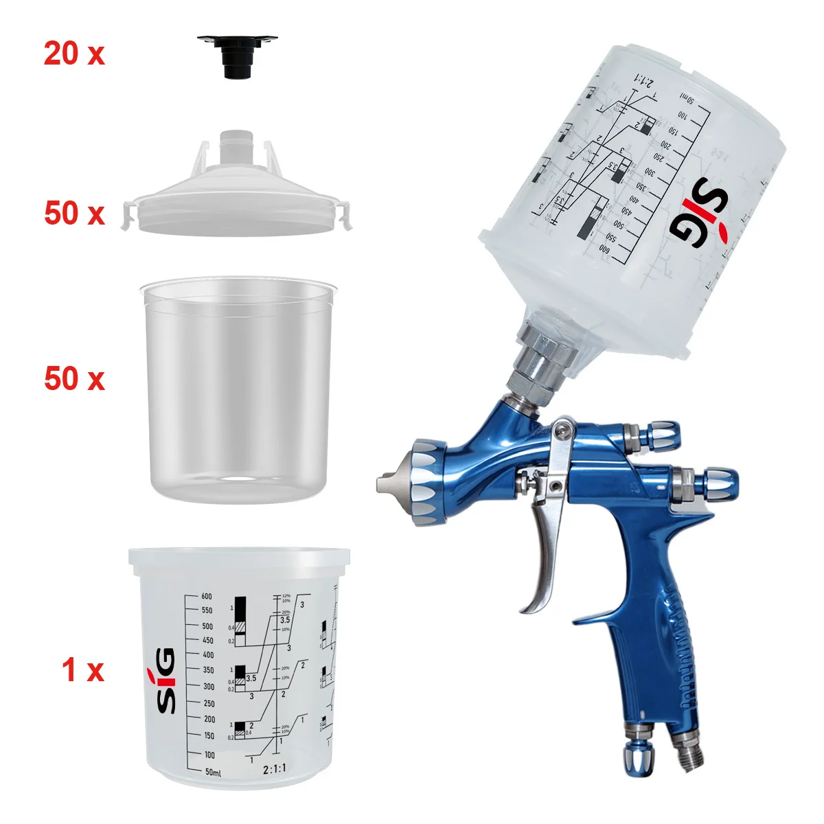 Spray Gun Pneumatic Tool Taiwan Hvlp 1.3 Nozzle Gravity Airbrush Pot Pp Plastic Low Pressure Spray Paint Cup