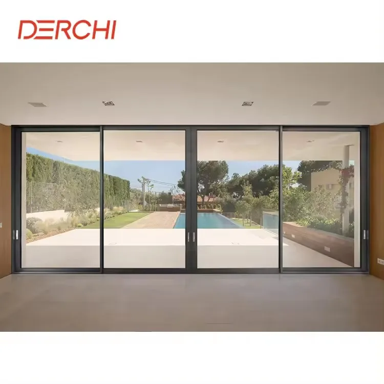 Villa House Doors Aluminium Sliding Door Exterior Patio Aluminium Glass Sliding Doors