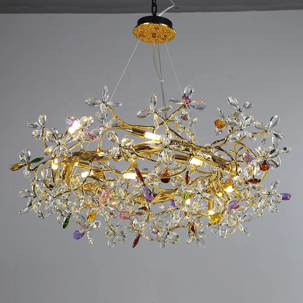 European luxury creative flower chandelier restaurant branch crystal chandelier