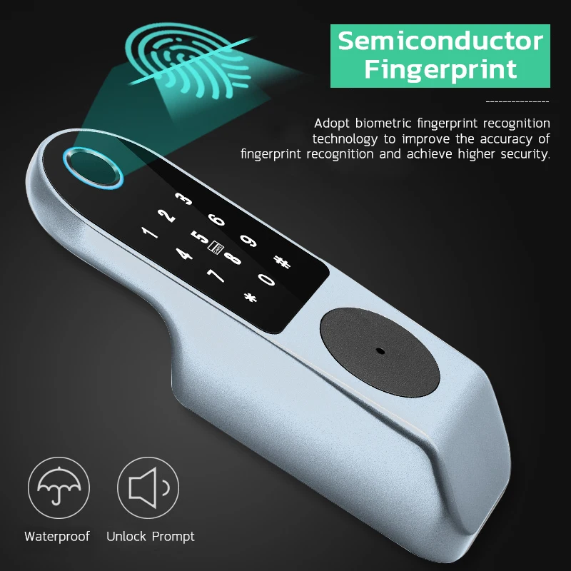 Умный дверной замок Hido со сканером отпечатков пальцев BLE TT APP водонепроницаемый БЕСКЛЮЧЕВОЙ цифровой