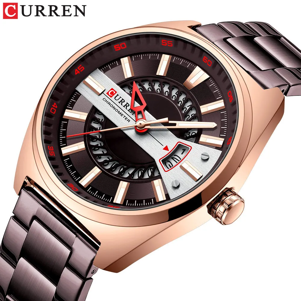 CURREN 8403 Men Business Watch Day Date Chronograph Miyota Movement Quartz Wrist Watch